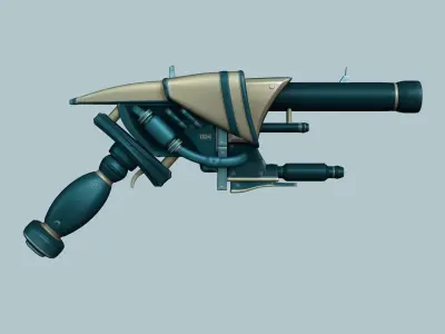 Sci-Fi Gun - Futuristic Weapon - Cartoon Low-poly 3D model