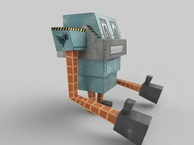 PAPER ROBOT TOY Low-poly 3D model