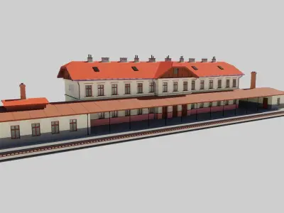 Eastern European Building 017 Low-poly 3D model