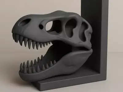 Dinosaur Skull Bookend 3D print model