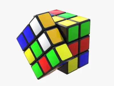 Animated Rubiks Cube 3x3 3D model