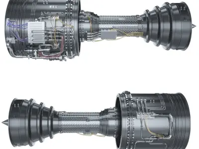 Engine jet boeing 3D model