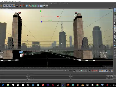 The Qasr El Nil Bridge in Cairo 3D model