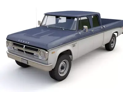 Dodge Power Wagon Crew Cab Truck 1970 3D model
