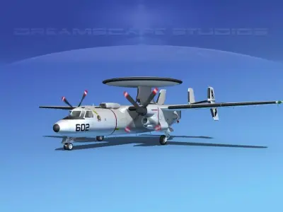 Grumman E-2C Hawkeye V06 3D model