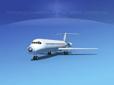 Douglas DC-9-40 Unmarked 1 3D model