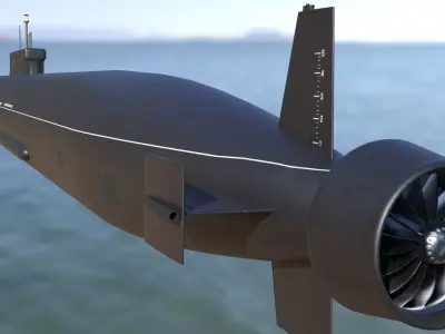 Ballistic Submarine class BOREI-II Low-poly 3D model