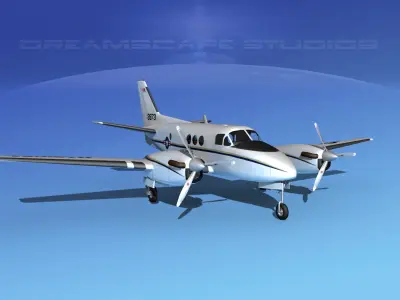 Beechcraft C-6 King Air V02 USAF 3D model