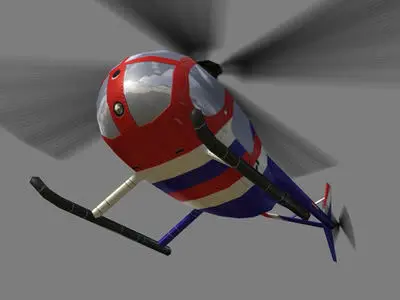 Hughes500 V1 Helicopter Low-poly 3D model