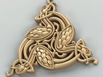 Carved decor central 030 Celtic 3D model