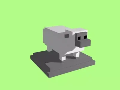 VOXEL SHEEP - MODEL 1 Low-poly 3D model