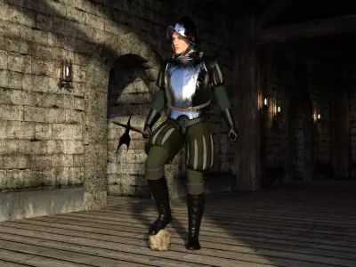 Conquistador Soldier Rigged Low-poly 3D model