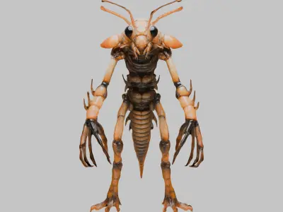 Stylized Prawn 3D Model Low-poly 3D model