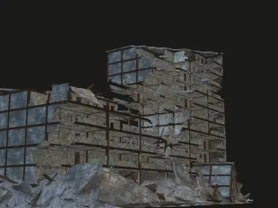 DESTROYED BUILDING 2 Low-poly 3D model