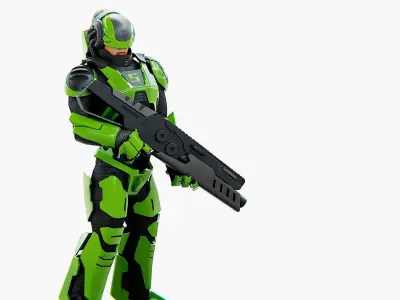 CYBORG SOLDIER RX-500  Rigged for Unreal Engine - Unity - MIXAMO 3D model