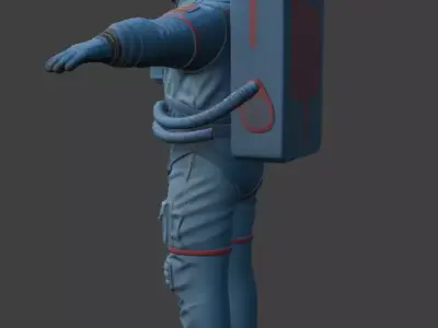 Realistic Astronaut Space Suit 3D model 6