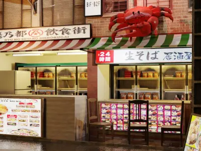 Japanese restaurant Street Yatai Boosuseki 3D model