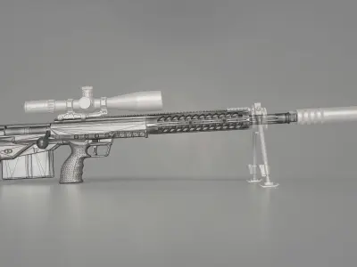 Desert Tech HTI Sniper Rifle Low-poly 3D model