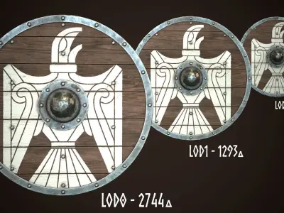 Viking Shield 03 Low-poly 3D model