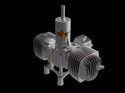 DLE 120 double-cylinder model engine 3D print model