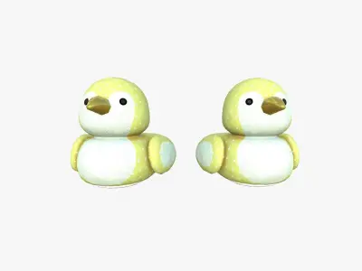 Slippers J05 Yellow Bird - Costume Character Design Low-poly 3D model