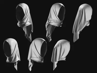 Basemesh Arab Medieval Headwear Collection 3D model