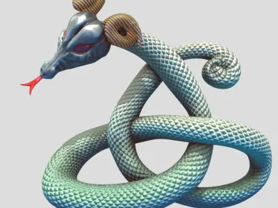 snake with devil horn Free 3D model