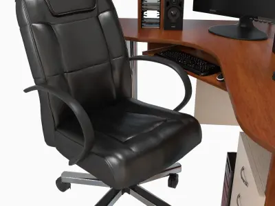 computer desk workstation 3D model