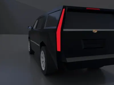 Cadilac Escalade suv low poly 3D model Low-poly 3D model