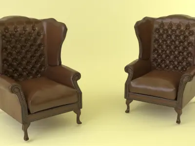 Chesterfield Set sofa Free 3D model