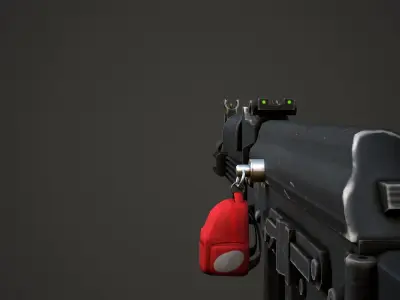 Backpack Weapon Charm - Low Poly Game Ready Low-poly 3D model