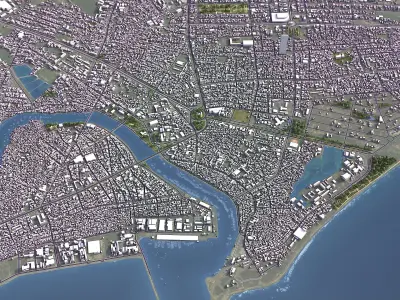 Phan Thiet Low-poly 3D model