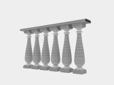 Classical Railing Low-poly 3D model