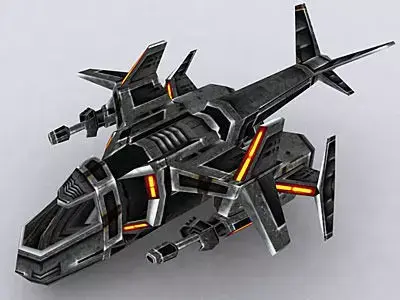 3DRT - Sci-Fi Airspace - Heli Scout 04  Low-poly 3D model