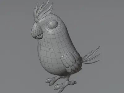 Cartoon Parrot Bird 3D Model Low-poly 3D model