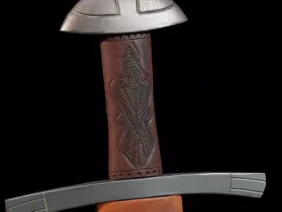 Viking sword game ready model Low-poly 3D model