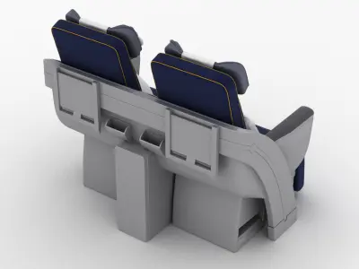 Lufthansa Airplane Cabin Seats 3D model