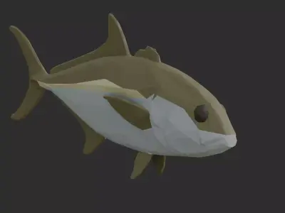 Low Poly Amberjack Low-poly 3D model