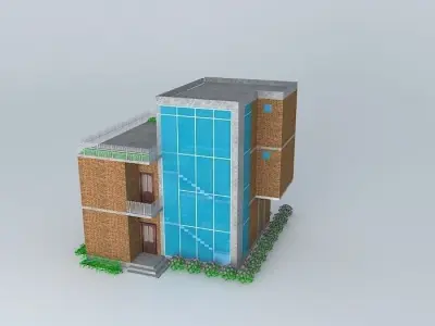 Small building at a coastal region 3D model
