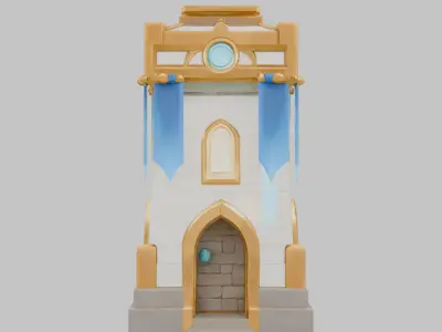 Fantasy Medieval Tower 3D Model Low-poly 3D model