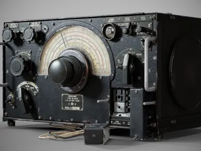 Military radio receiver R-1155 Low-poly 3D model