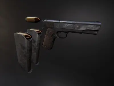 AAA M1911 Game Ready PBR Low-poly 3D model