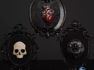 Gothic Wall Frame Set - 20cm STL - Commercial License 3D print model