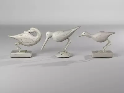 Asbury Seabird Flock Decor 3 Piece Fingurine Set 3D model