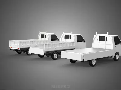 COLLECTION 3 WAY WIDE DECK DROP SIDE LOAD BED BODY PICKUP TRUCK 3D model
