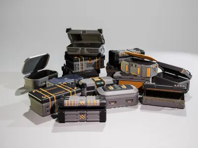 Ammo Boxes Props Low-poly 3D model