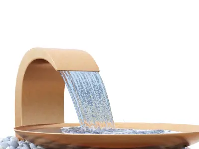 Decorative metal garden fountain 3D model