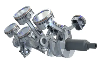 Animated V8 Engine Cylinders 3D model