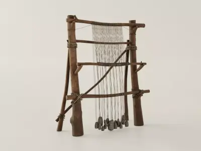 Iron Age Loom Low-Poly 3d model Low-poly 3D model