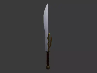 Fantasy Sword with Ornate Guard - Game Ready Weapon 3D Model Low-poly 3D model